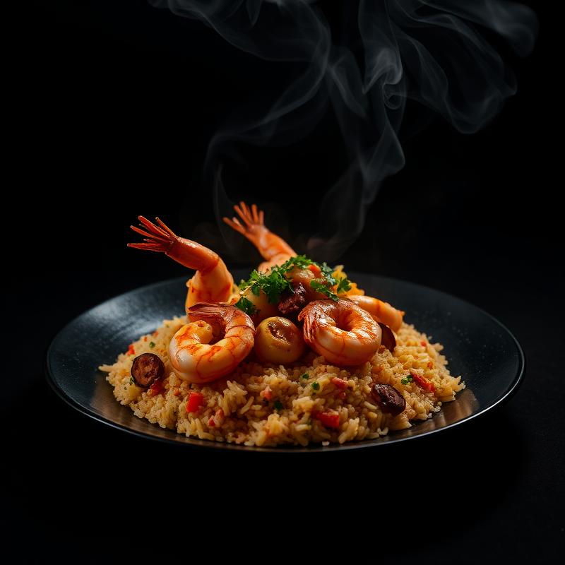 Sizzling Zanzibari shrimp dish