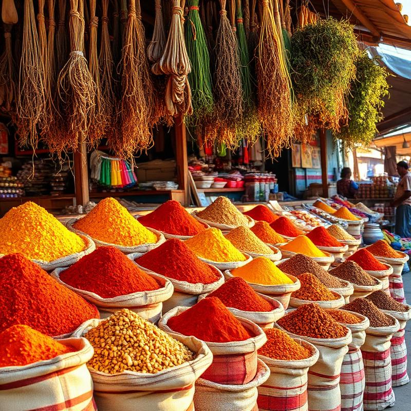 Colorful Zanzibar spice market